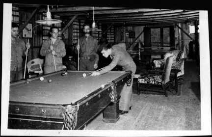 Military personal playing pool at Page Field 
