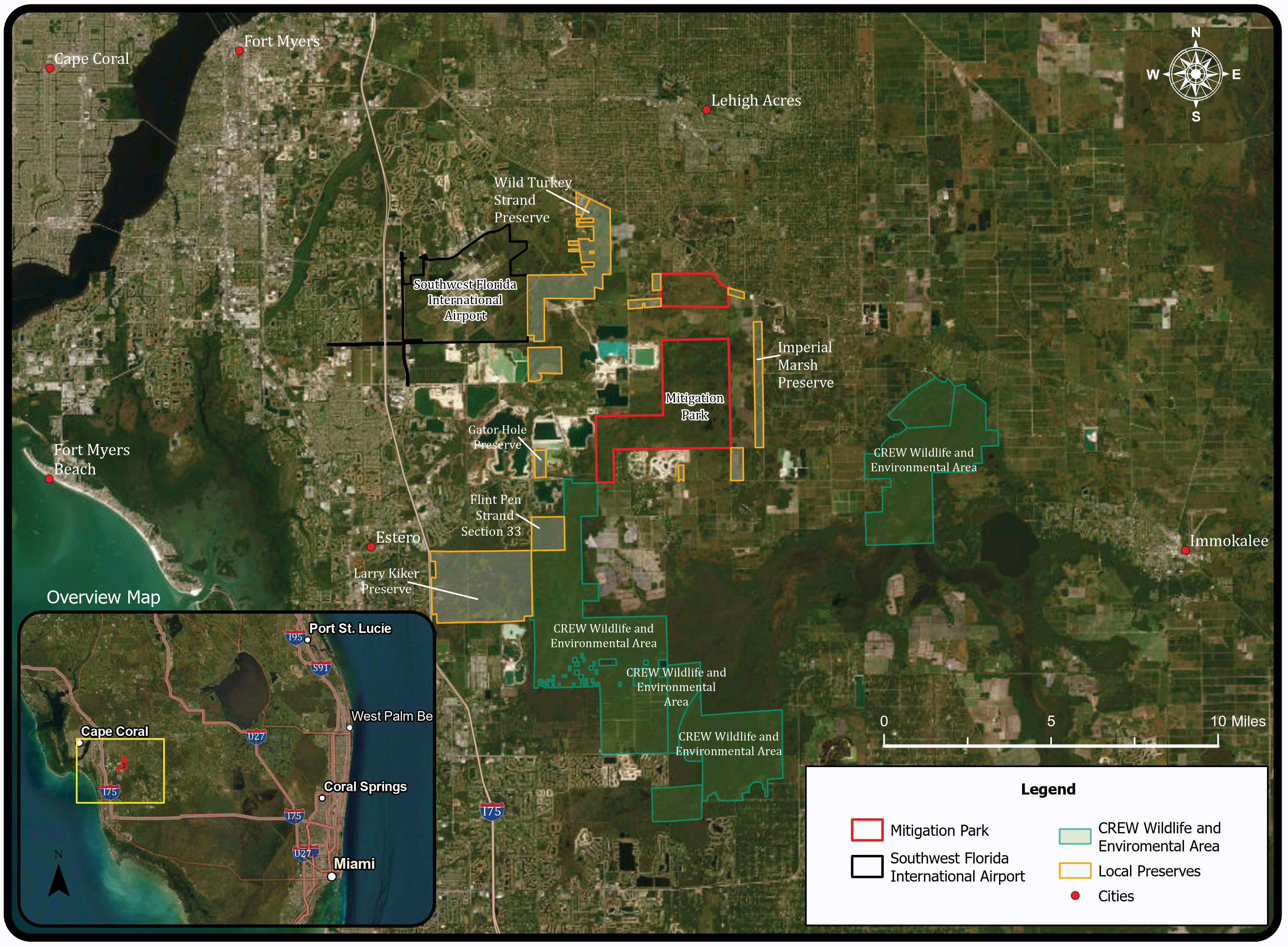 RSW Mitigation Park and Preserve Areas Location Map